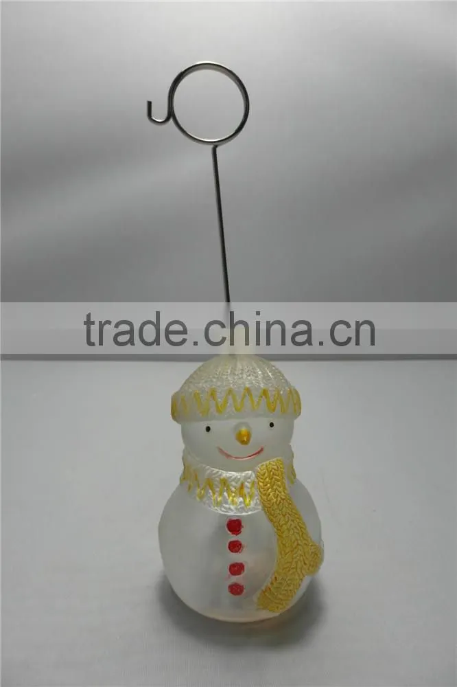 Snowman Memo Clips with Multicolor Molded Acrylic Based