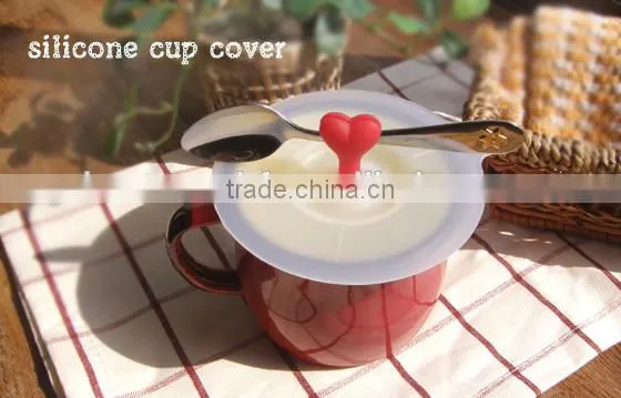 Fda universal Silicone Drink Cup Lids tea cup cover lids with scoop