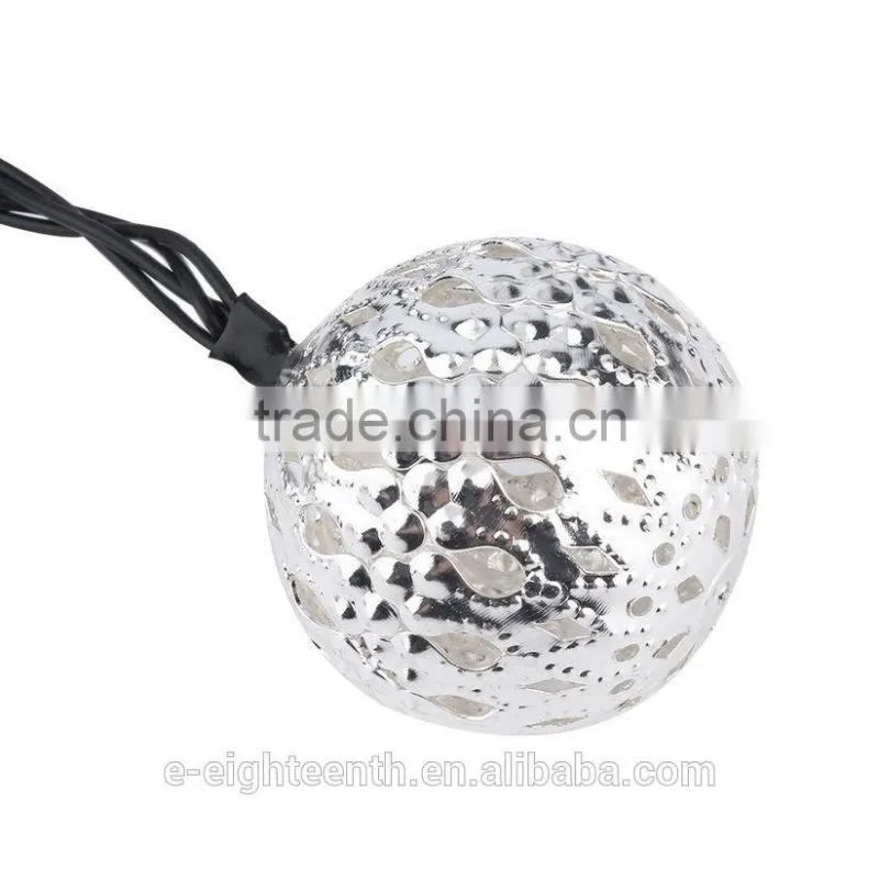 2016 new arrival 10 LED Moroccan ball Solar Garden String Lights Lamp for christmas outdoor garden party