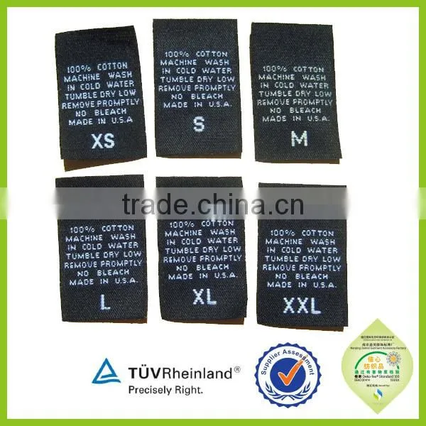 Personalized fabric cheap custom clothing raised print labels for sale