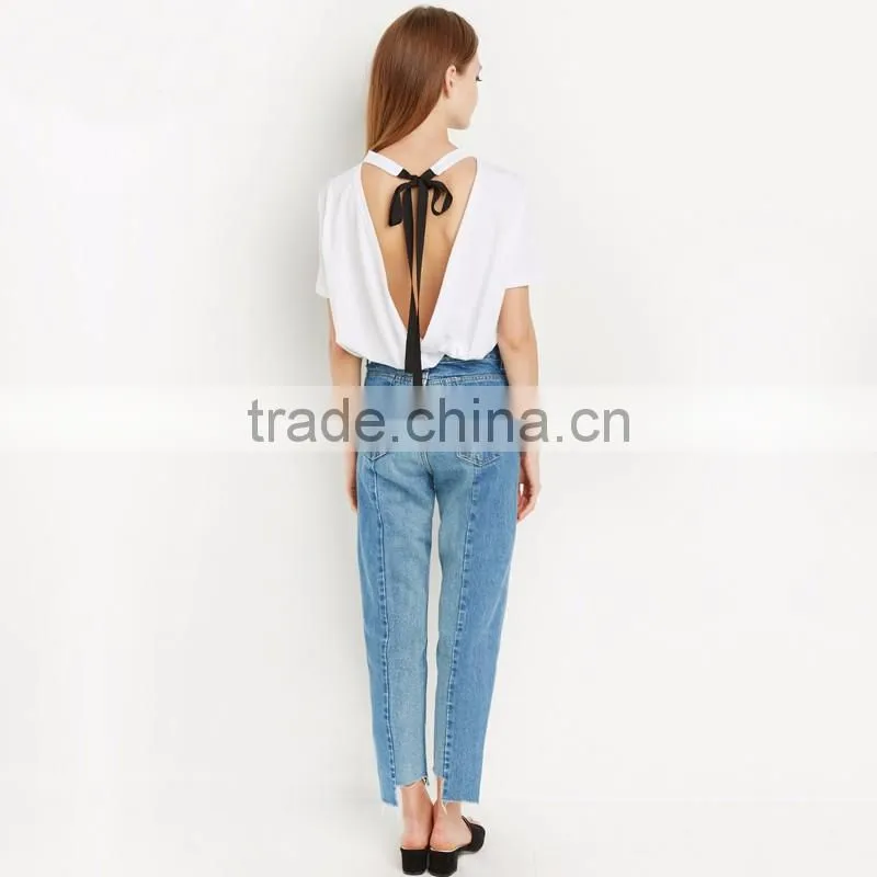 best sell latest fashion long top design new model sexy women t shirt
