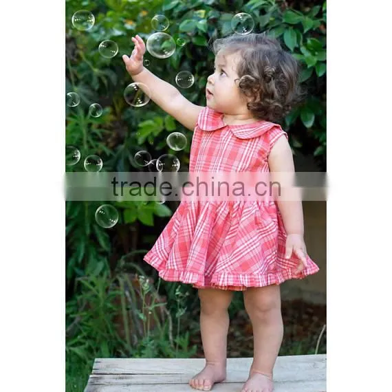 Elastic Waist Girl Child Dress Back Zipper Girls Party Dresses Detached Baby Bloomers