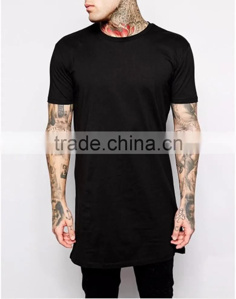 New Fashion 100% Cotton Hip Hop Men's Longline T SHIRT Short Sleeve Men T-SHIRT Tall tshirt New Arrival Mens TOP TEE SHIRTS