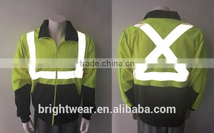 Two-color high visibility polar jacket with reflective tapes meet AS/NZ 1906.4:2010