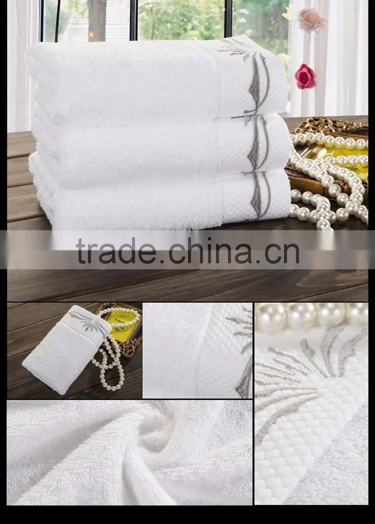 cotton white hotel bath/face/hand towel set wholesale