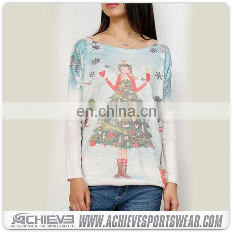 sublimation custom christmas sweater design,custom winter man woman sweater