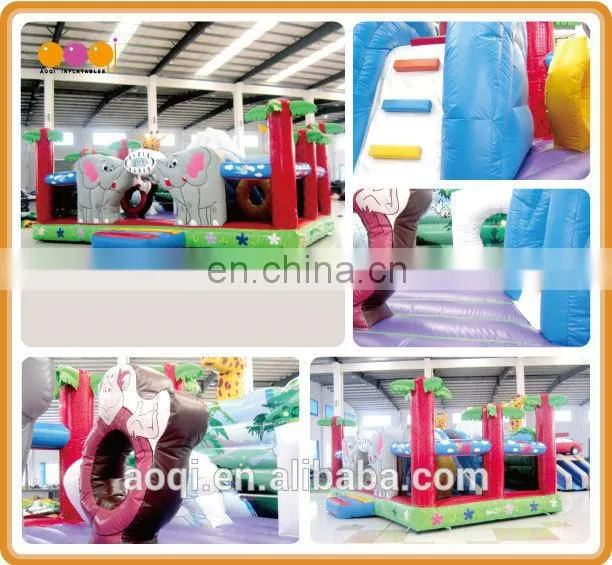 AOQI large zoo inflatable fun city kids outdoor inflatable playground fun city with free EN14960 certificate