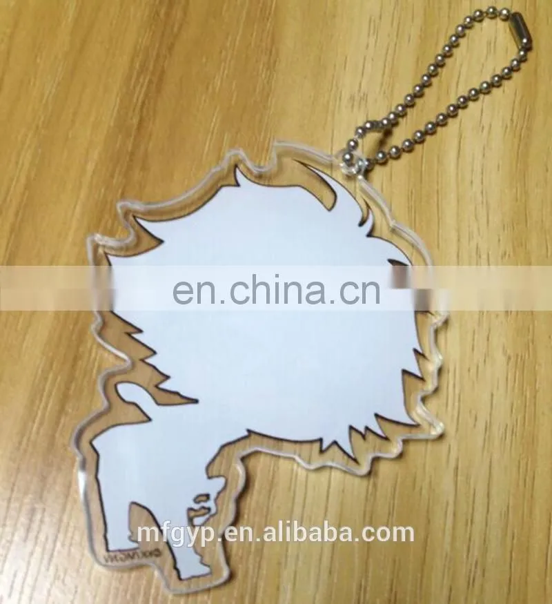 Custom logo clear plastic acrylic keychains charm