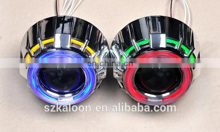 2.5" hid xenon halo projector headlights for h1 h4 h7 with ccfl angel eyes