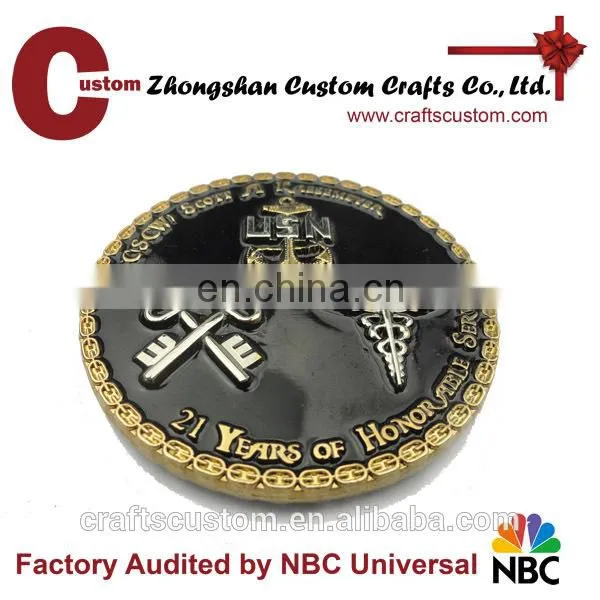 Custom 3d challenge coin with soft enamel
