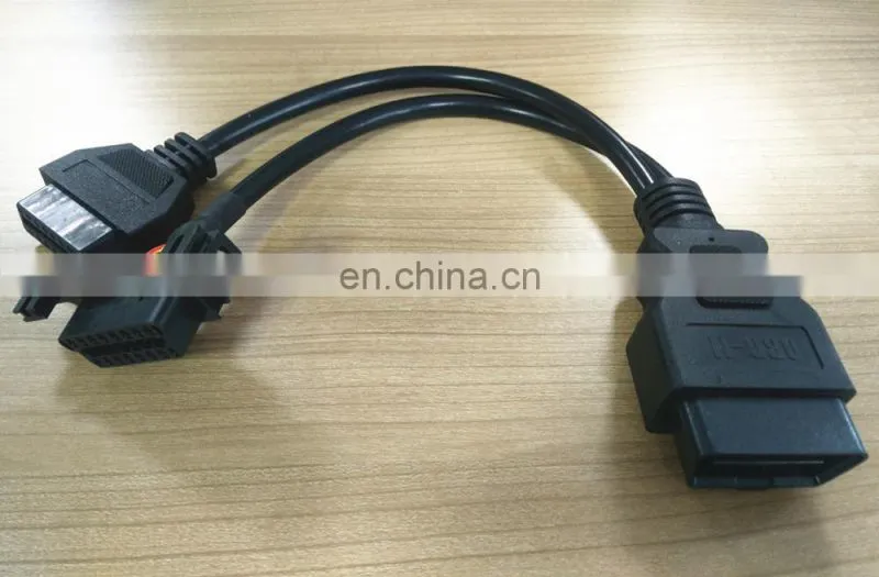 OBD2 Male to Dual Female Adapter Splitter Extension Cable 18cm OBD II 0.6FT