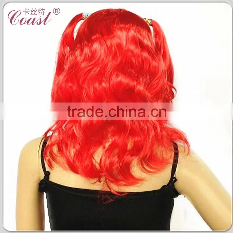 fashion curly synthetic red weave hair