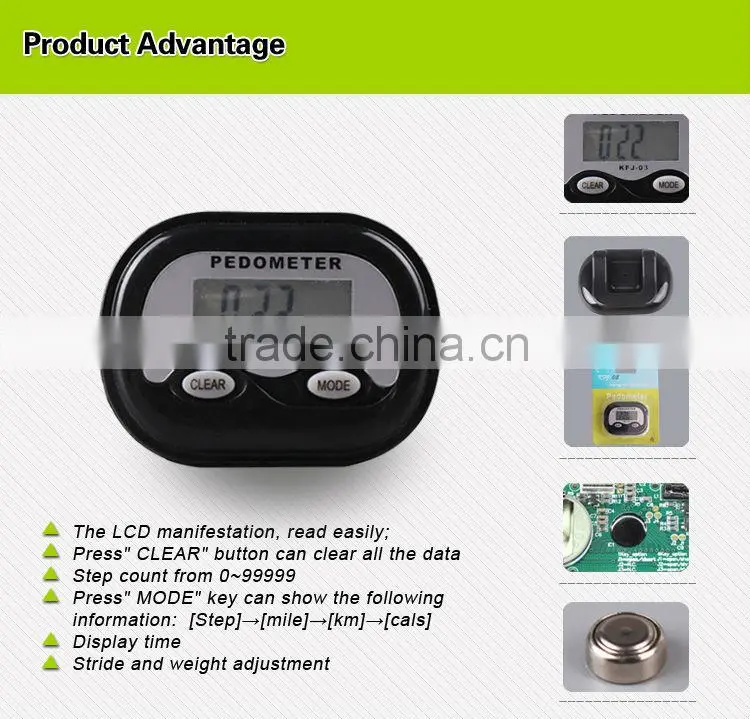 small health silicone digital pedometer with time display