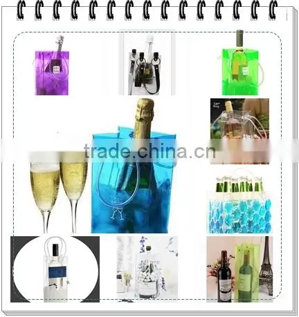 Eco-friendly Plastic Pvc Flat Bottom Decorative Wine Bag