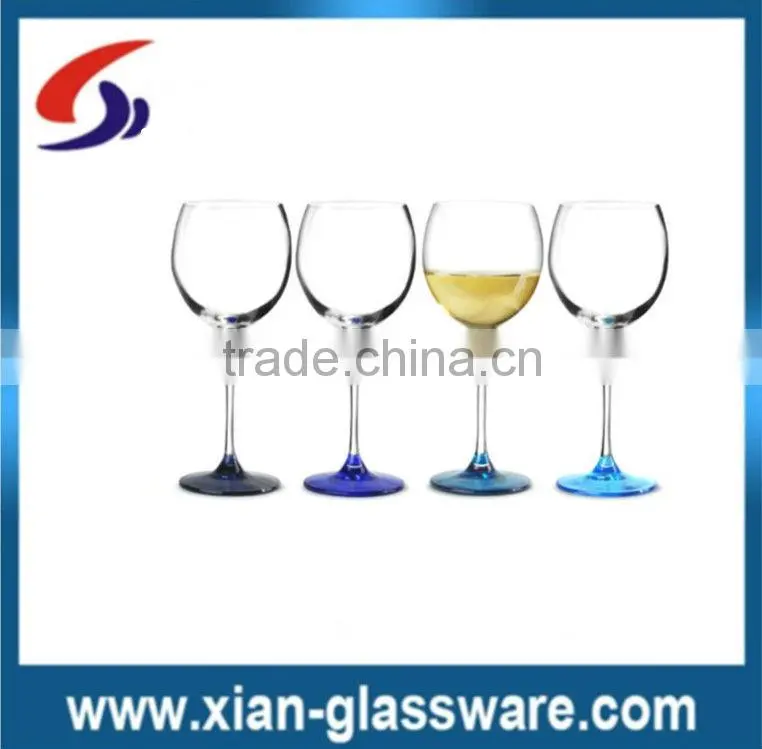promotional wholesale blue colored wine glass