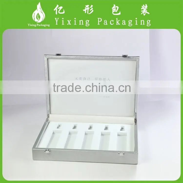 Best Sell factory custom made silver leather hinged box for diamant