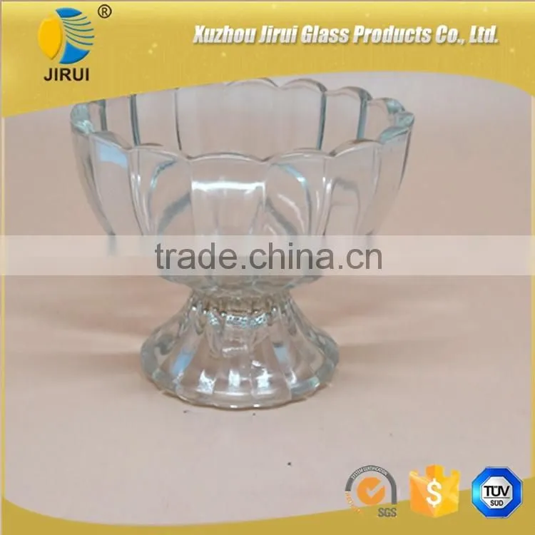 Clear glass cups for ice cream