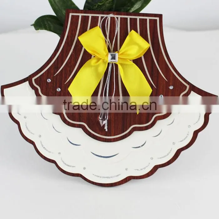 Scallop Shape Personalised Vintage Wooden Wedding Invitations