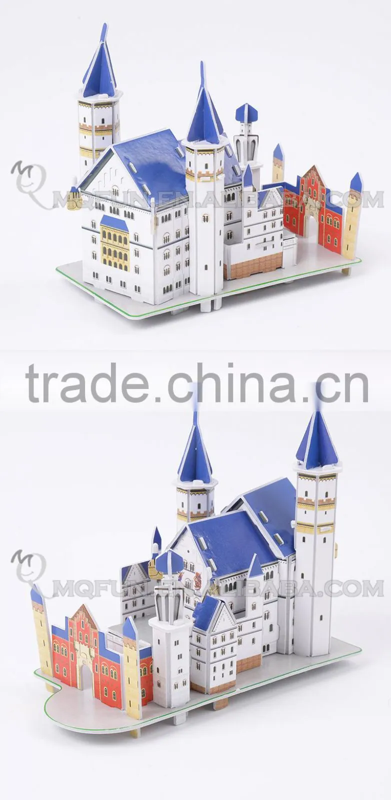 Mini Qute New Swan Stone Castle building block world architecture 3d paper model cardboard puzzle educational toy NO.B668-17
