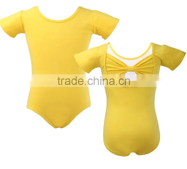 Bowknot Back Spandex Red Kids Ballet Leotards