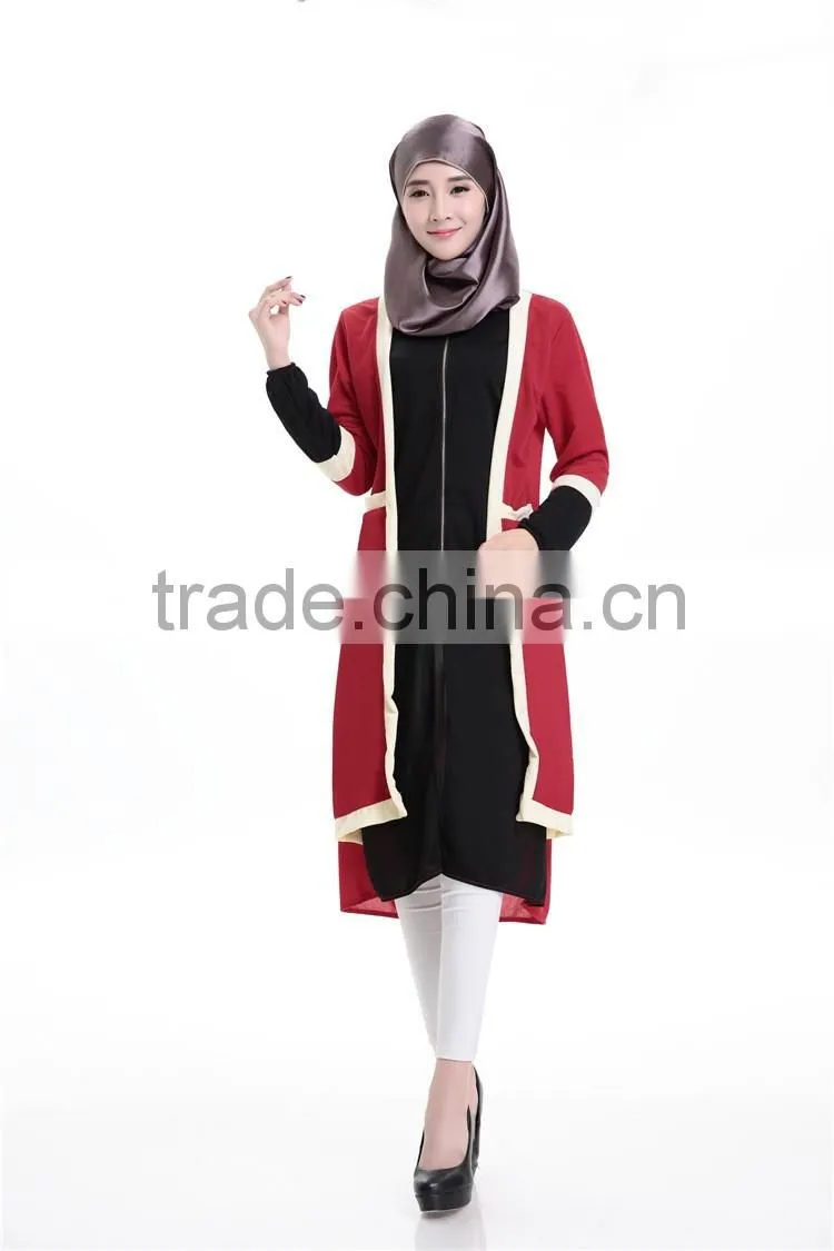 Chiffon shirt long sleeve blouses tops plus size for muslim women clothing B048