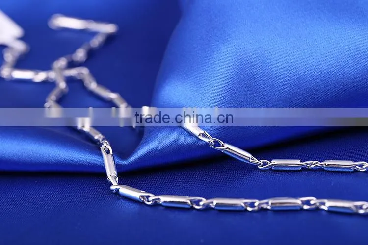good selling fashion jewelry high quality rhodium plated chain necklace