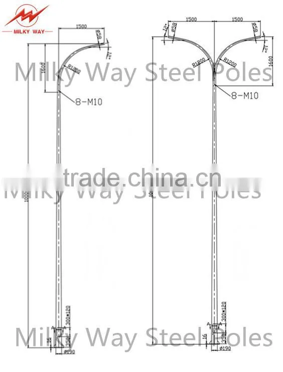 5m traffic light pole factory