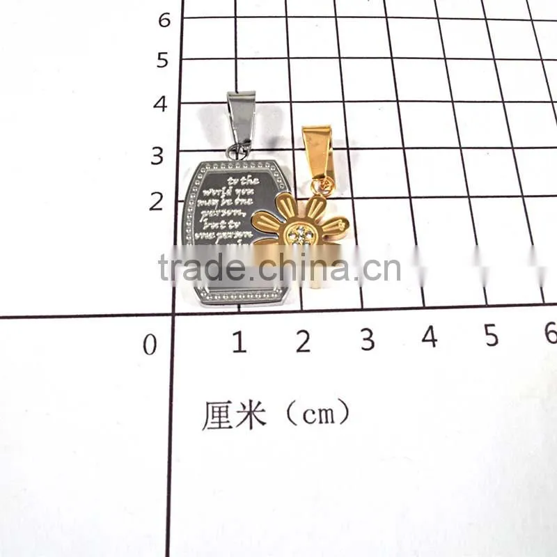 Pendants Or Charms Jewelry Type Couples Stainless Steel Pendant Flower Pendant Steel