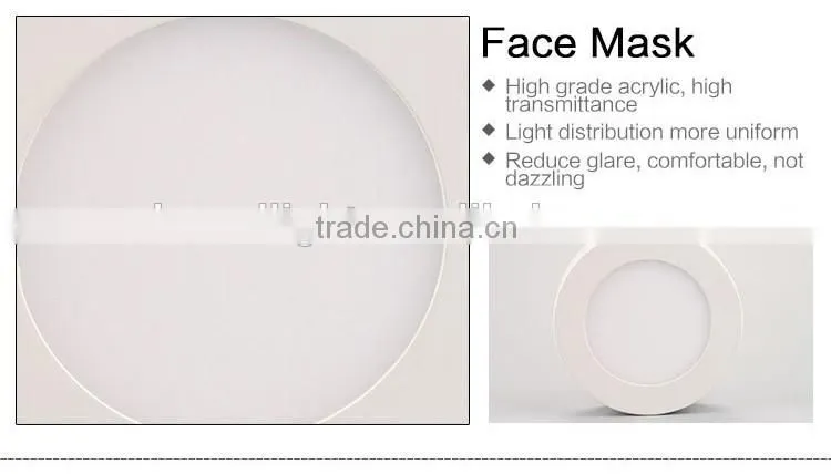 High Quality Aluminum+LGP Mitsubishi Light Guide SMD Chips 18W Face Mounted Round LED Panel Light