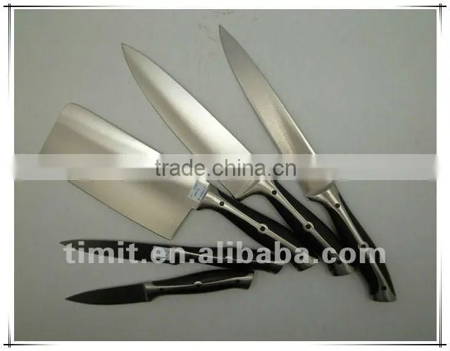 8pcs stainless steel solid handle good quality with block kitchen knife