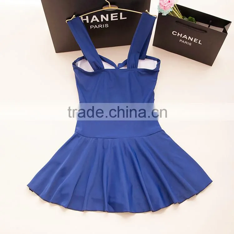 2016 high quality lady swimsuit dress nylon with lycra swimming suit