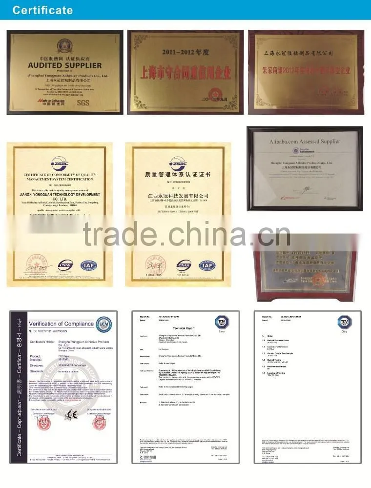 2015 YG BRAND TAPE Wide Range of Color PVC Floor Marking Tape/Warning Tape