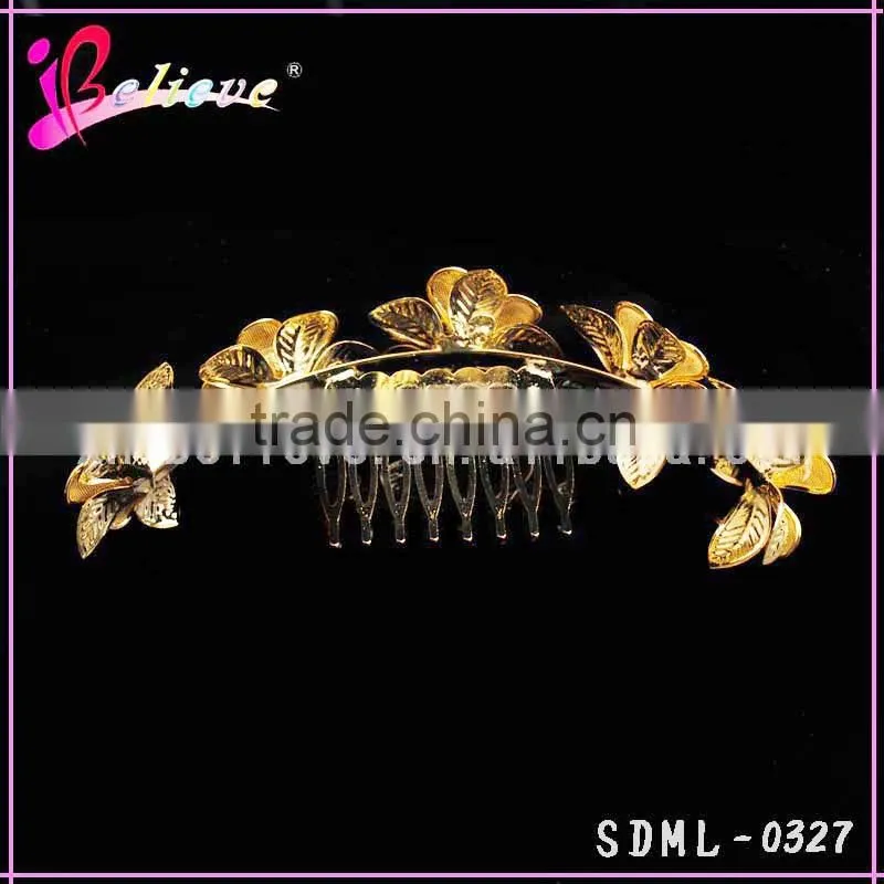 Fashion jewelry indian hair jewelry accessories gold headwear hair comb for women