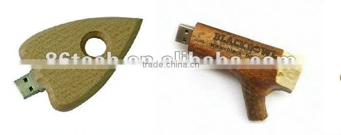 cute design wooden fork usb flash drive