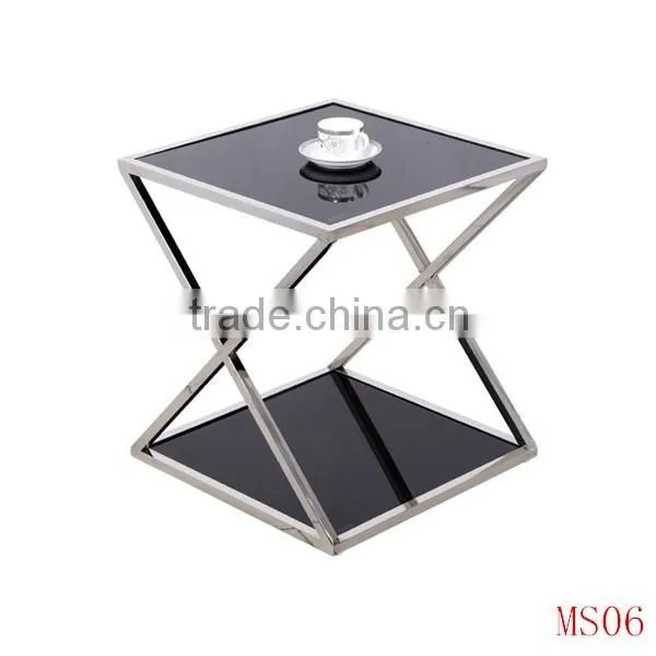 metal bamboo vintage mirrored round end table/side table