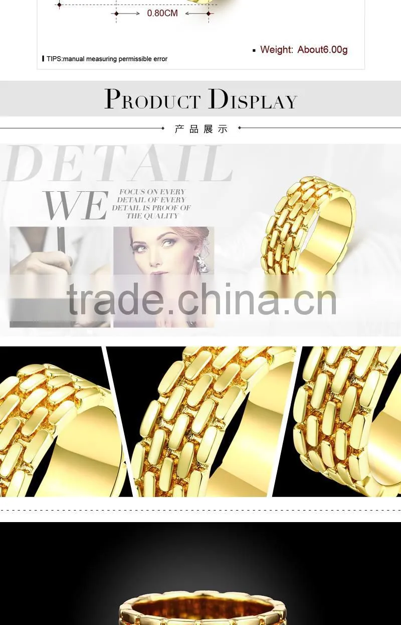 Gold plated streak body jewelry ring 2015