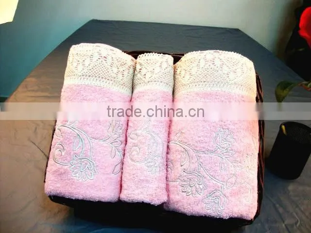 100% Cotton Guest Towel Sets Beige color, decoration bath towel sets