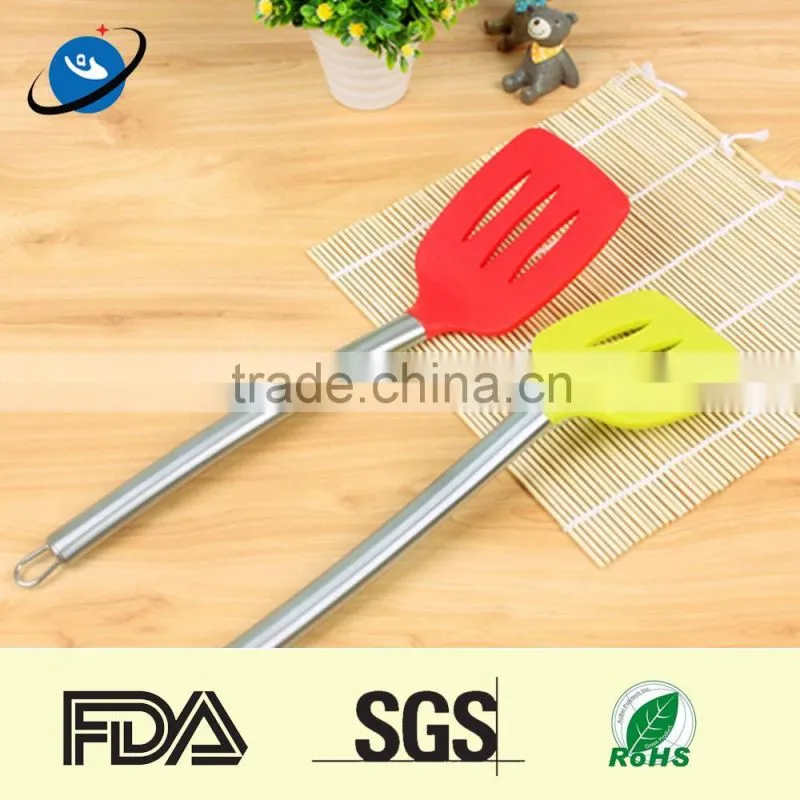 Silicone cooking tools with stainless steel handle spatula