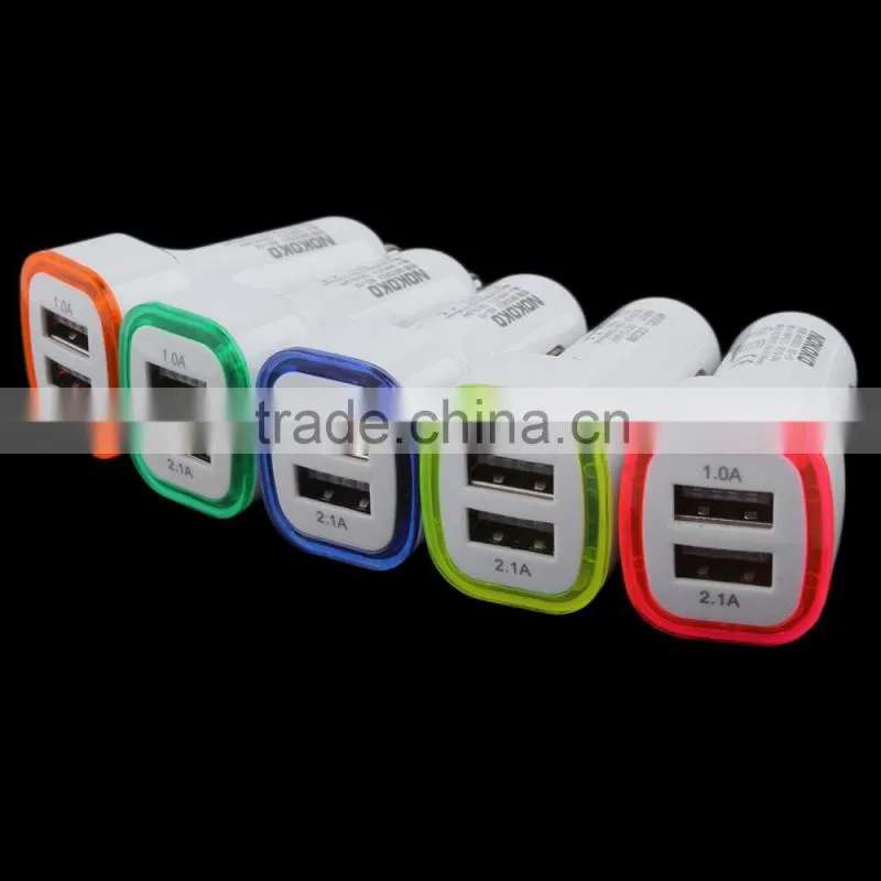 3.1A dual USB car charger 12V-24V input mobile phone charger tablet splitter igniter carregadorveicular