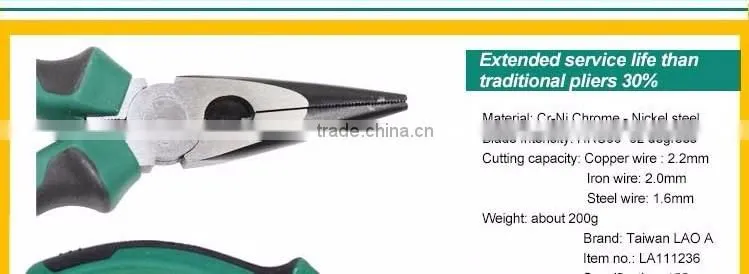 High quality Chromium nickel steel pliers nipper pliers long pointed nose pliers