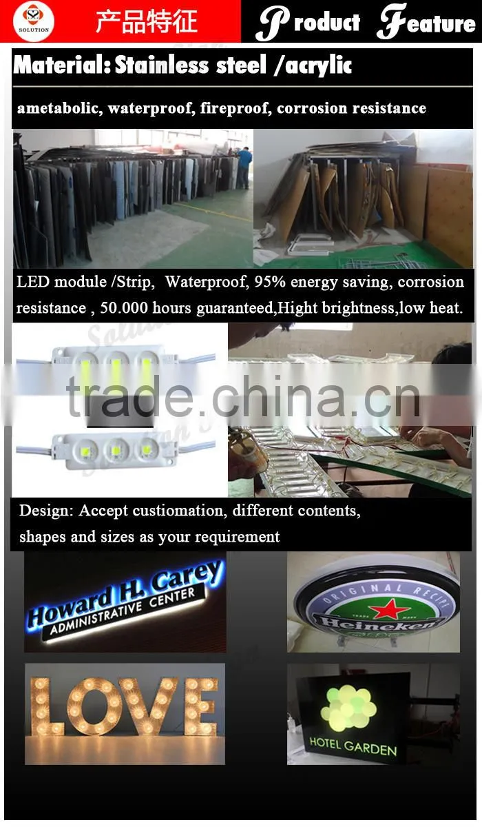 Outdoor frontlit LED Channel Letter Sign