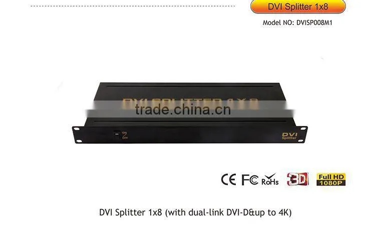 8 Port DVI Splitter 1x8 with 4K Dual-link DVI-D two channel