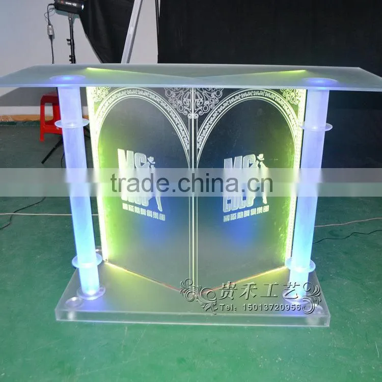 high quality acrylic bar table with lights,DJ table for bar