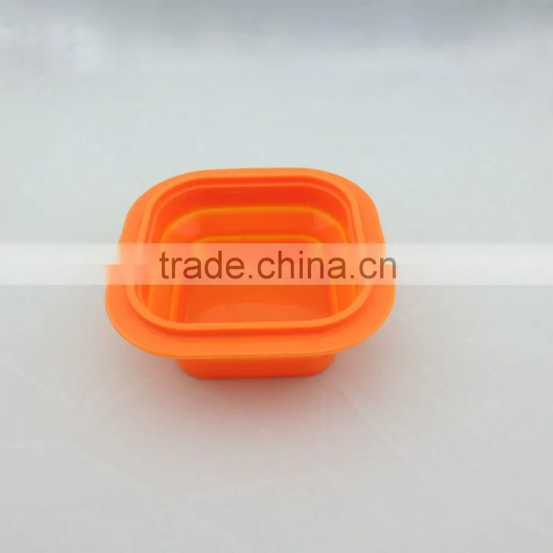 Eco-friend silicone bowl silicone kids lunch box customer logo silicone pan many colors available factory direct wholesale