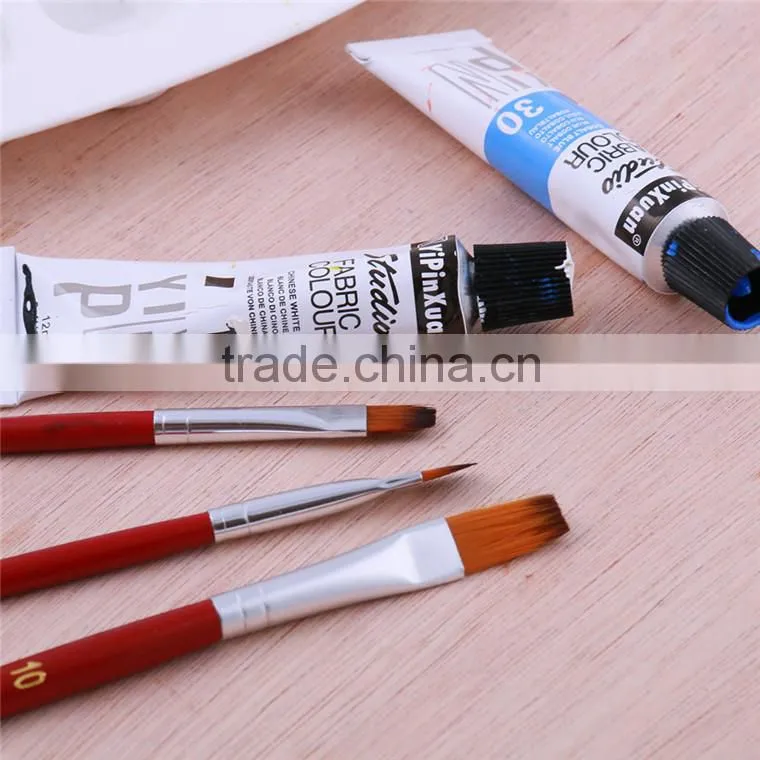 Hot Selling Wholesale China 3Pcs Flat Shap Nylon Hair Wooden Handle Art Paint Brush Manufactures