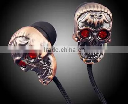 high quality mp3 skull in-ear earphone for mp3 /mp4 for promotion and gift