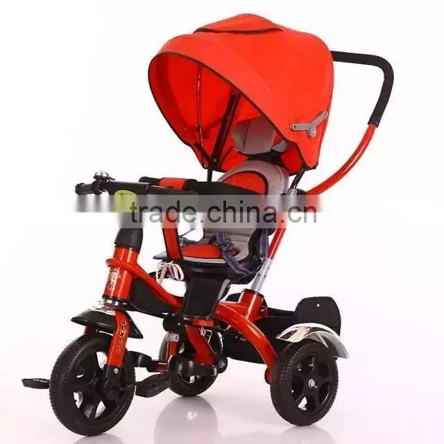 Kids sun cover tricycle, baby tricycle stroller, good quality baby tricycle with more functions