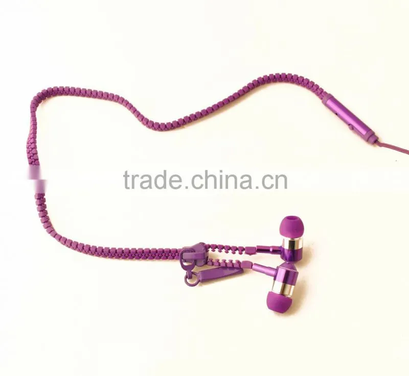 stereo good quality stereo zip metal earphones