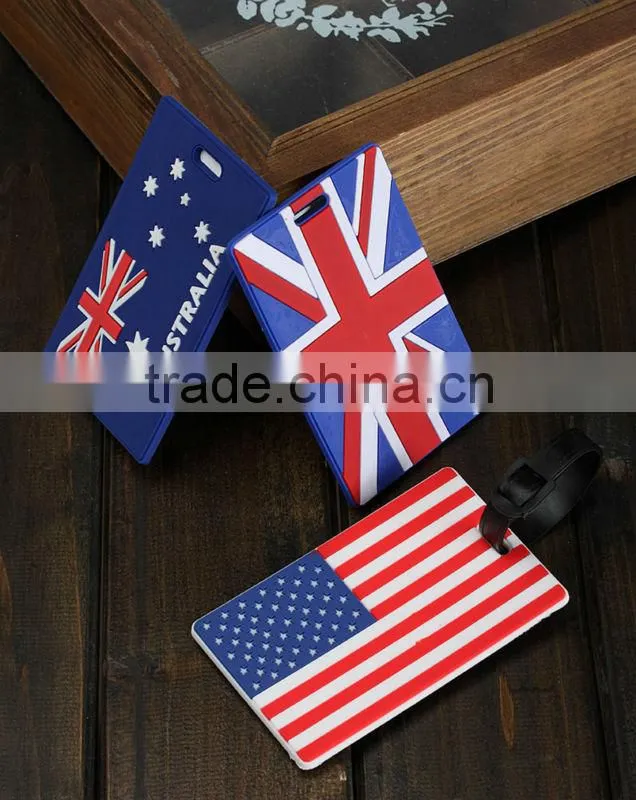 Custom design FDA Silicone embossed luggage tag blank name tag for promotion