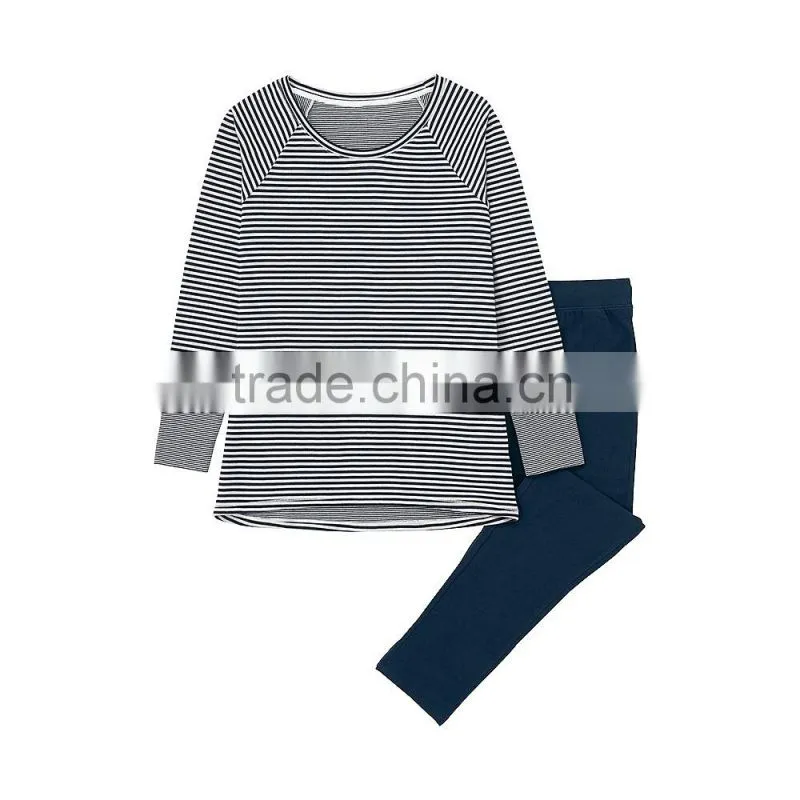 Hot sale basic soft cotton Women nightgown Women knitting nightgown set